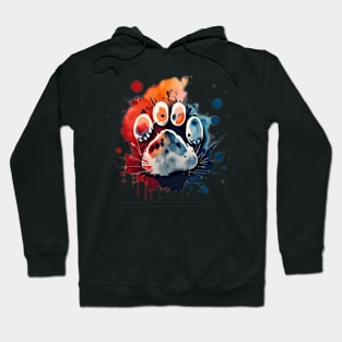 Cat paw print very colorful Hoodie